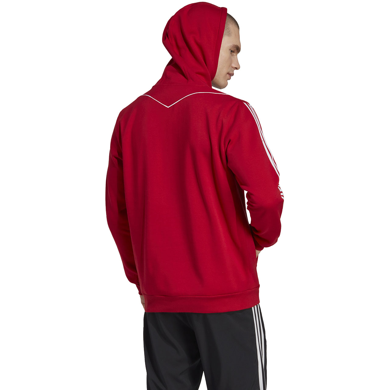 Bluza męska adidas Tiro 23 League Sweat Hoodie czerwono-biała – ujęcie 2