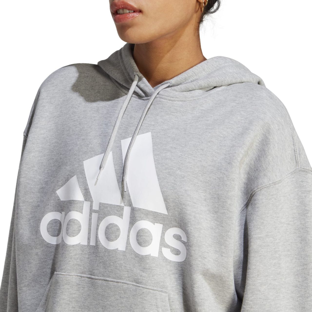 Bluza damska adidas Essentials Big Logo Oversized French Terry Hoodie szara – ujęcie 6