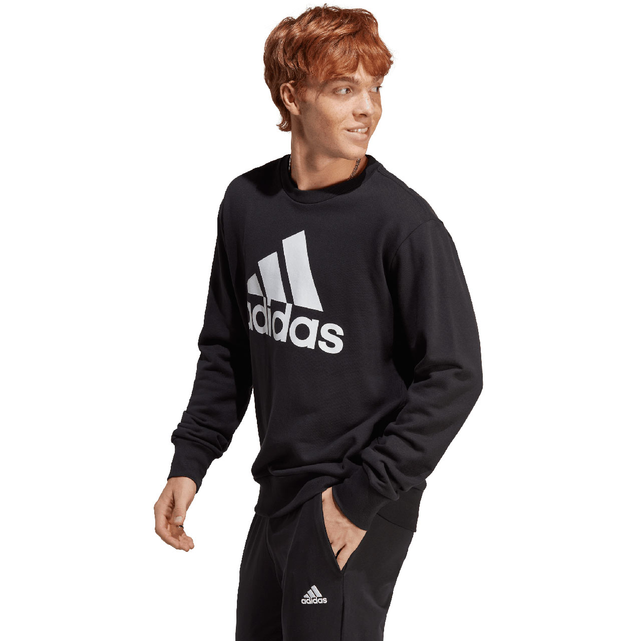 Bluza męska adidas Essentials French Terry Big Logo czarna – ujęcie 3