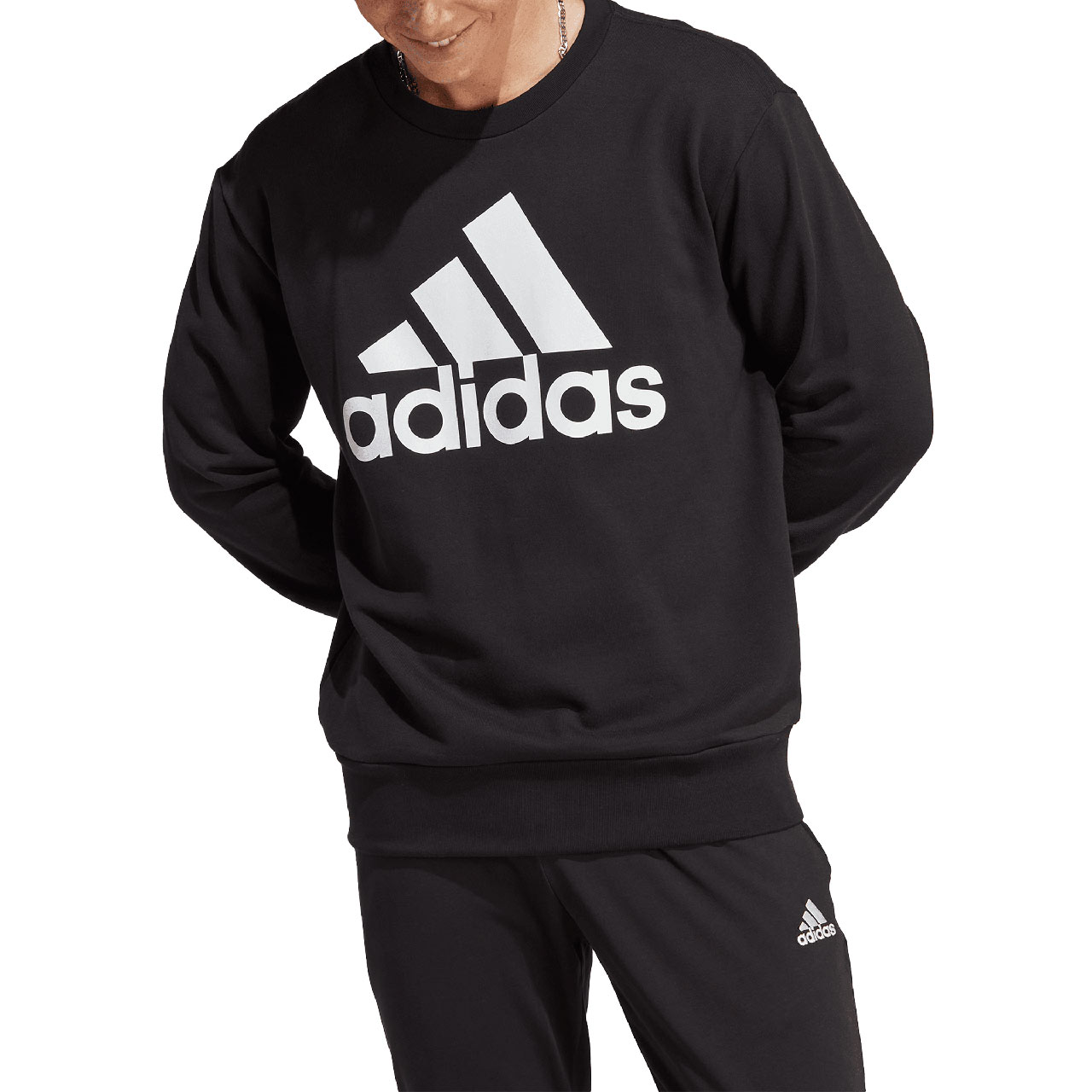 Bluza męska adidas Essentials French Terry Big Logo czarna – ujęcie 4