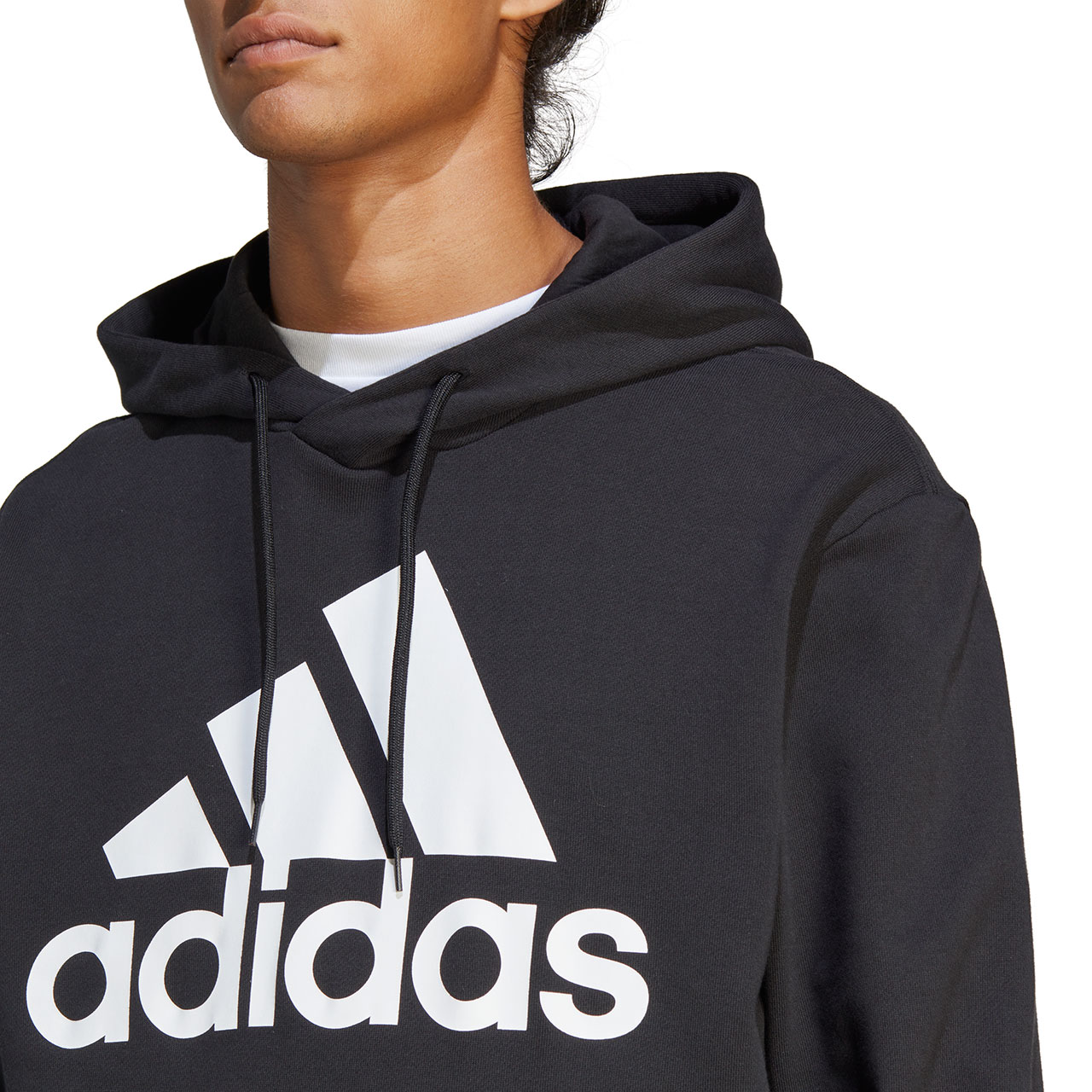 Bluza męska adidas Essentials French Terry Big Logo Hoodie czarna – ujęcie 5