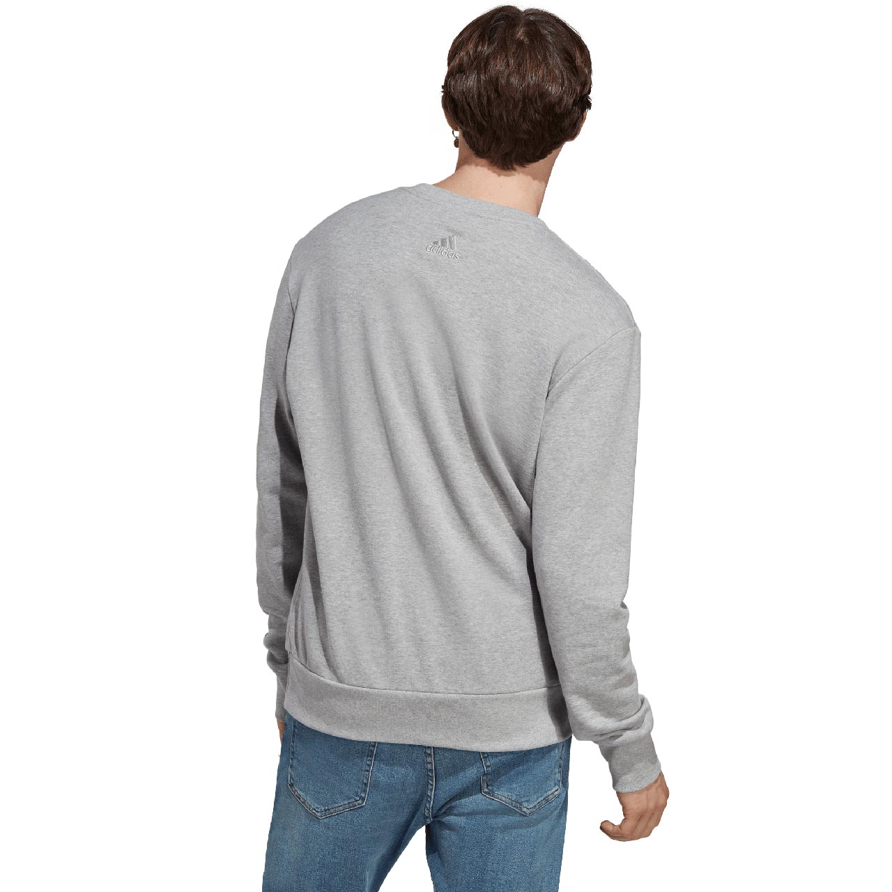 Bluza męska adidas Essentials French Terry Big Logo szara – ujęcie 2