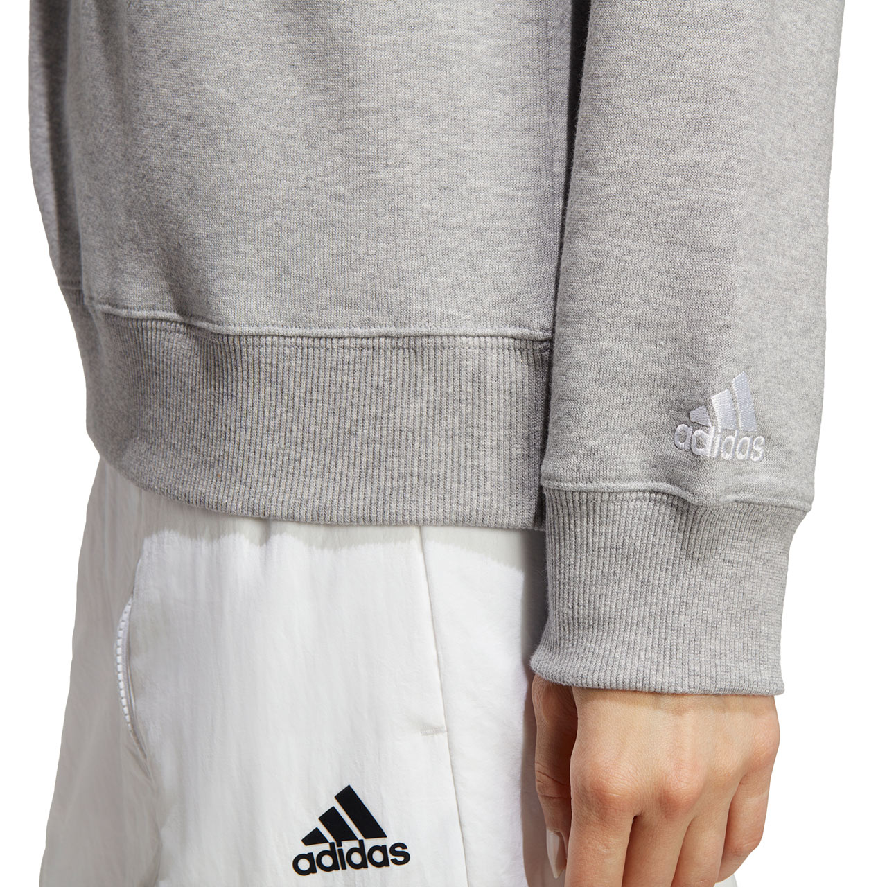 Bluza damska adidas Essentials Linear French Terry szara – ujęcie 6