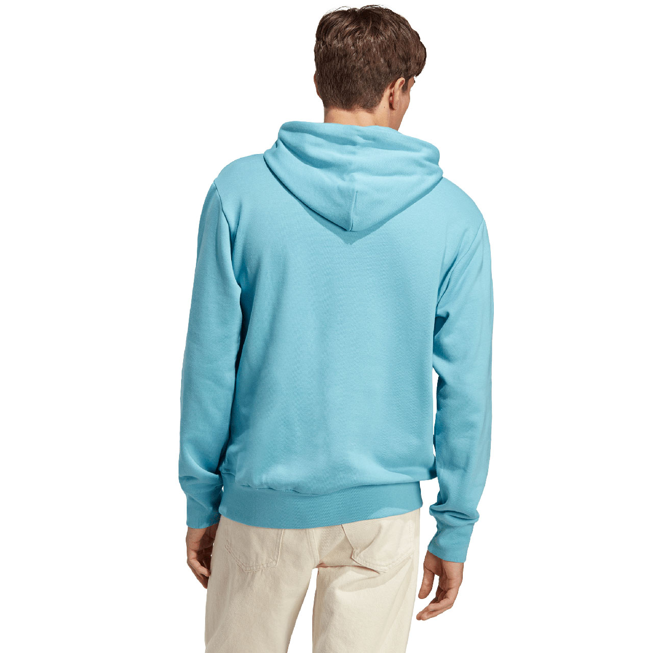Bluza męska adidas Essentials French Terry Big Logo Hoodie błękitna – ujęcie 2