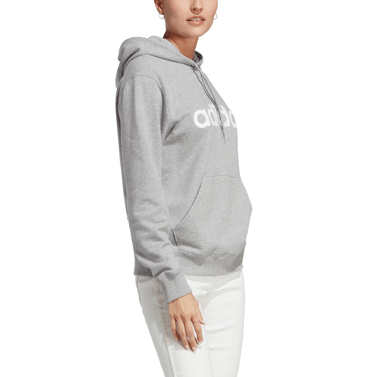 Bluza damska adidas Essentials Linear szara – ujęcie 4