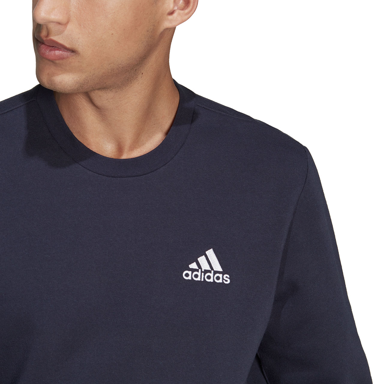 Bluza męska adidas Essentials Fleece granatowa – ujęcie 5