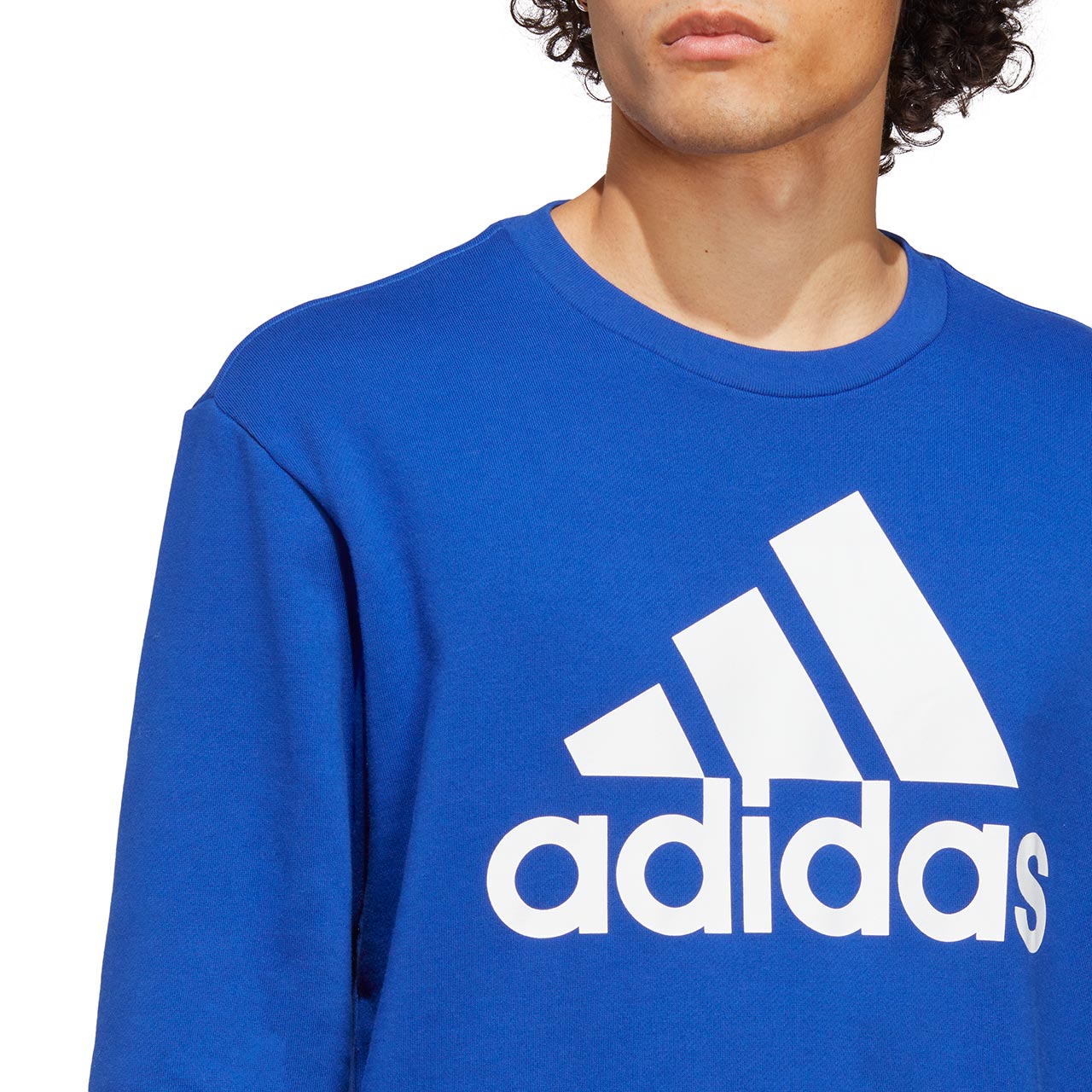 Bluza męska adidas Essentials French Terry Big Logo niebieska – ujęcie 6