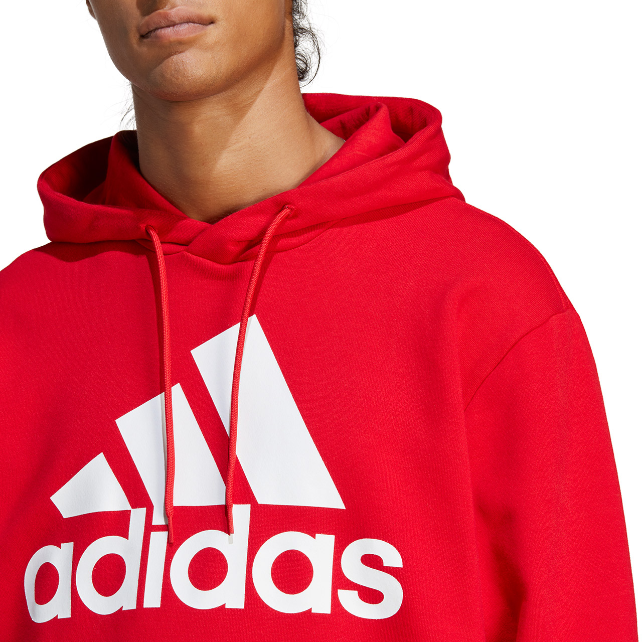 Bluza męska adidas Essentials French Terry Big Logo Hoodie czerwona – ujęcie 5