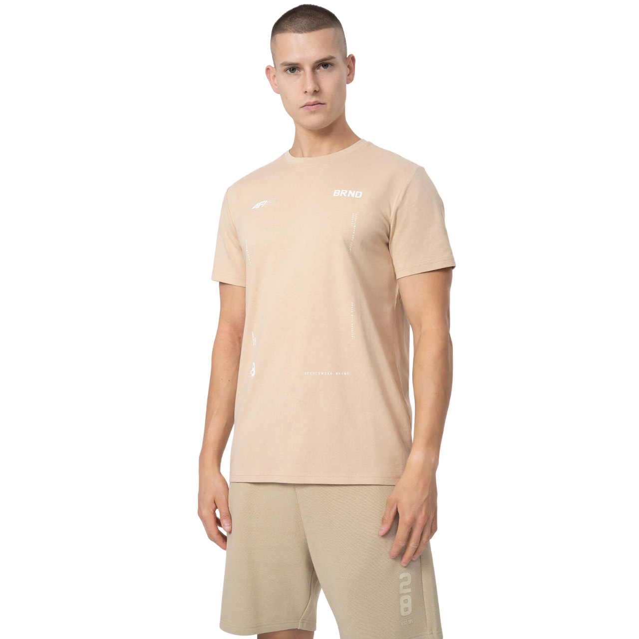 Koszulka męska 4F brąz – ujęcie 3