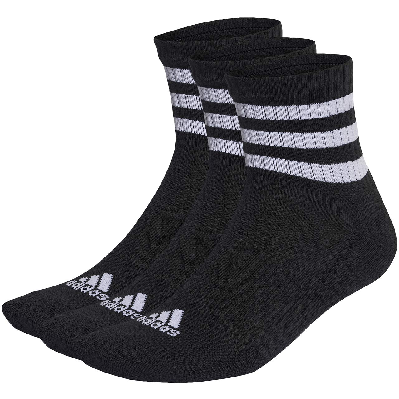 Skarpety adidas 3-Stripes Cushioned Sportswear Mid-Cut Socks 3 Pairs czarne