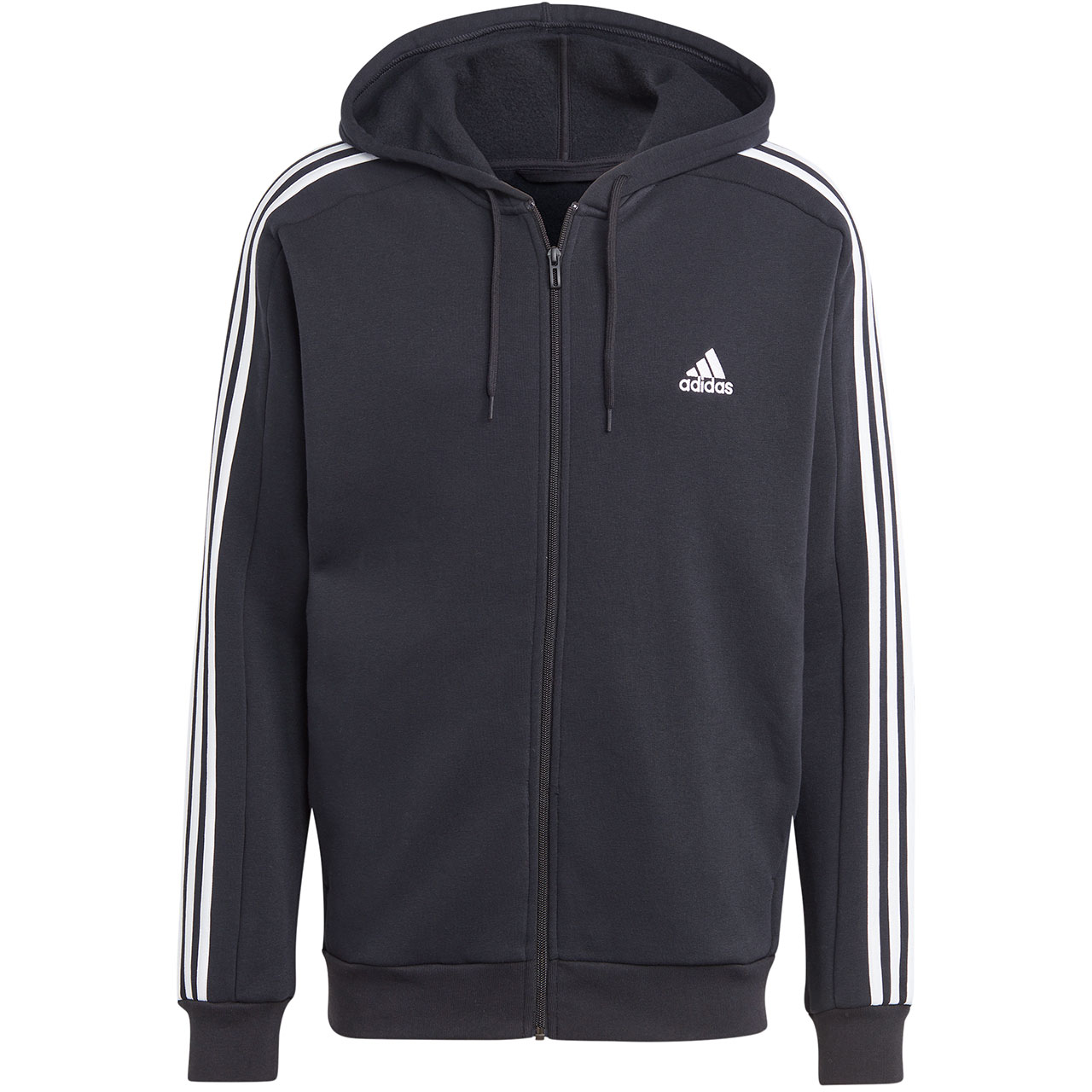 Bluza męska adidas Essentials Fleece 3-Stripes Full-Zip czarna