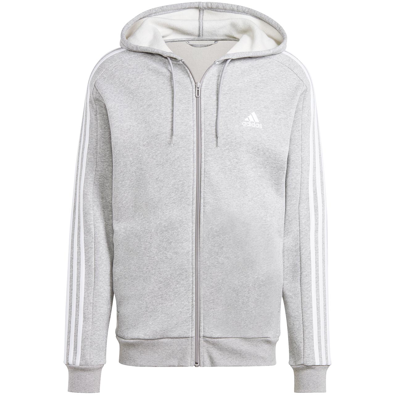 Bluza męska adidas Essentials Fleece 3-Stripes Full-Zip szara