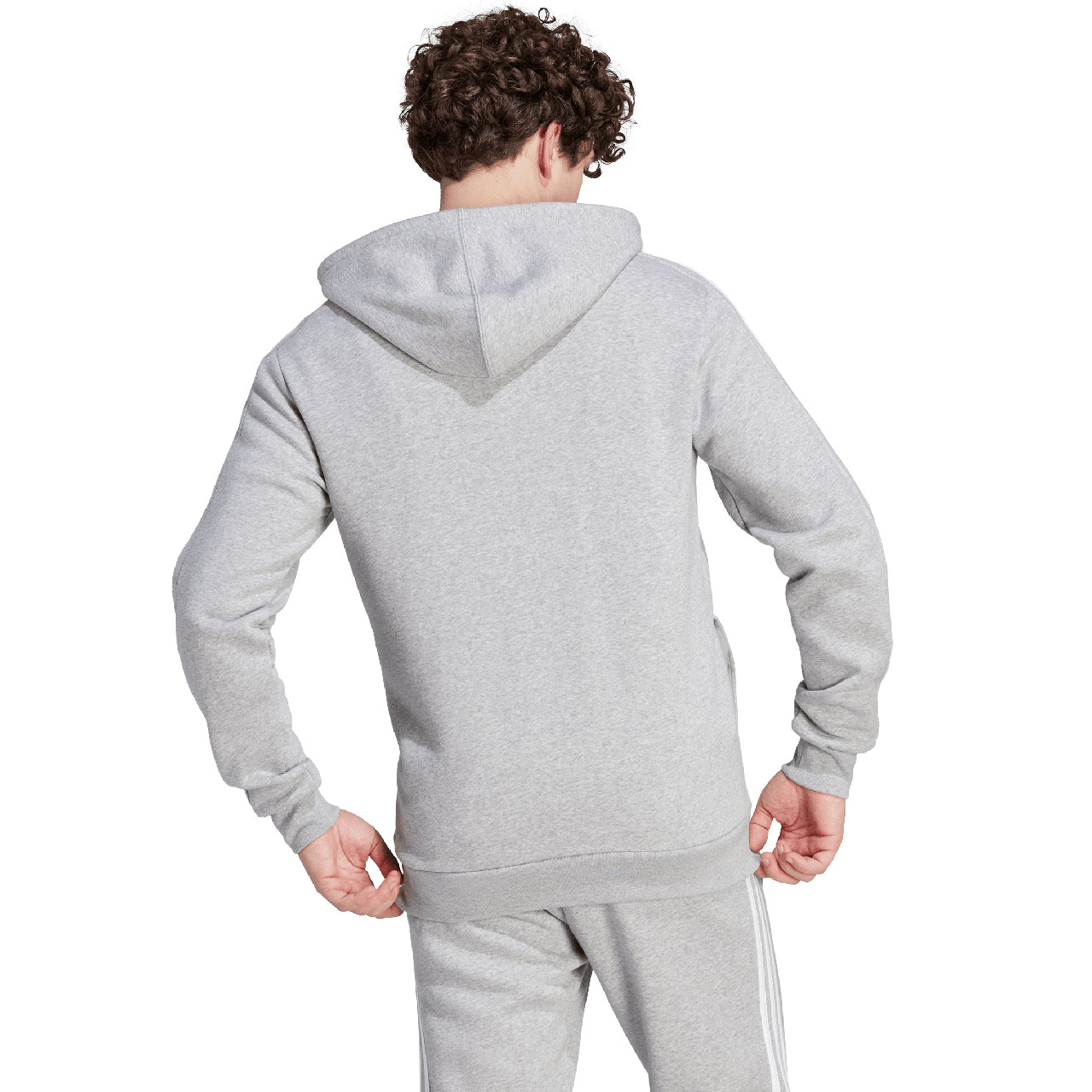 Bluza męska adidas Essentials Fleece 3-Stripes Full-Zip szara – ujęcie 2