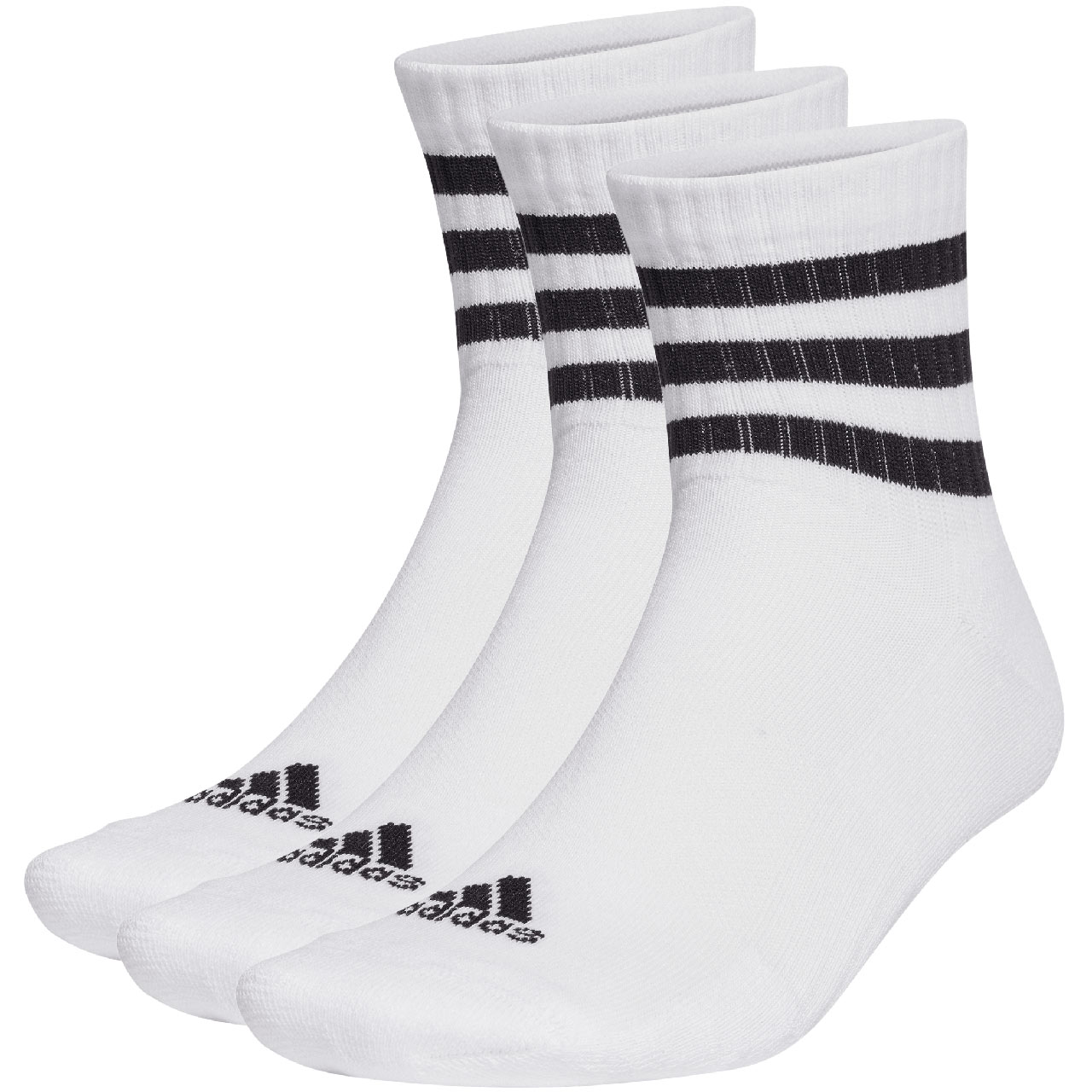 Skarpety adidas 3-Stripes Cushioned Sportswear Mid-Cut Socks 3P białe