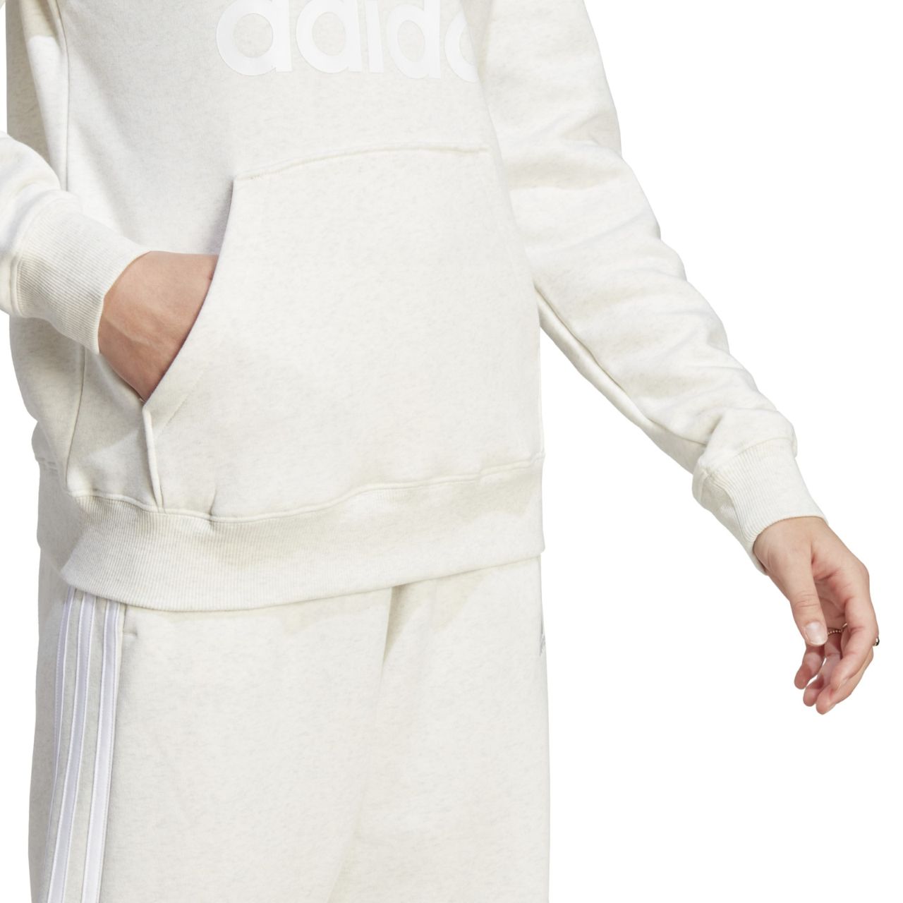 Bluza damska adidas Essentials Big Logo Regular Fleece beżowa – ujęcie 6