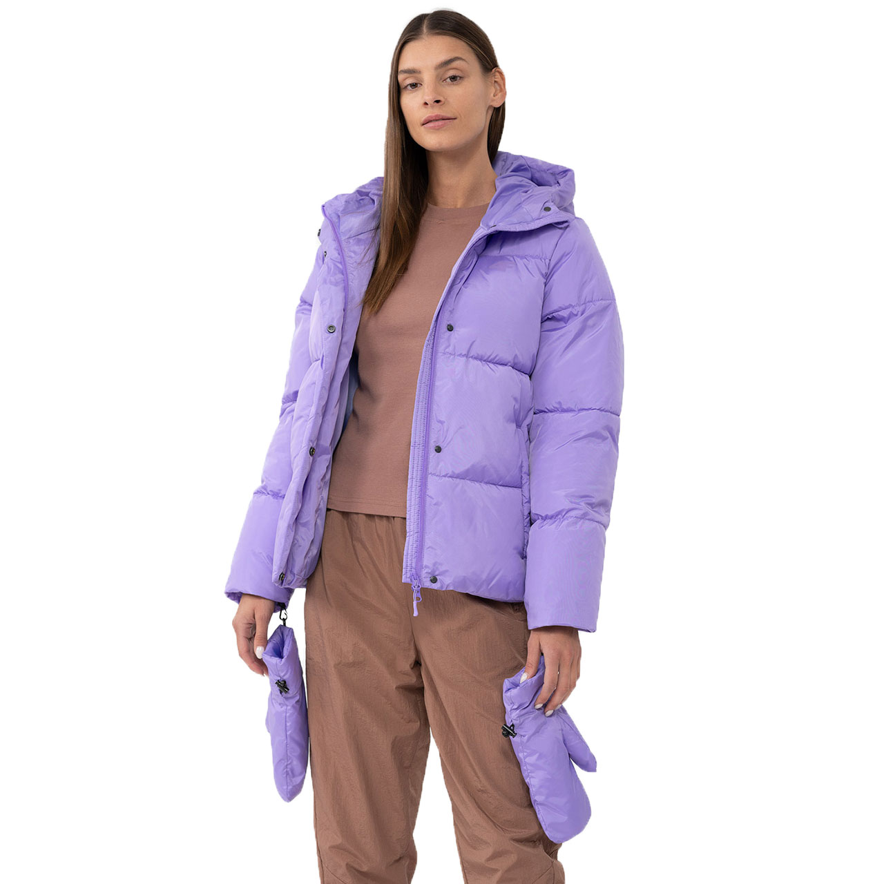 Kurtka damska 4F F234 fioletowa 4FAW23TDJAF234 – ujęcie 3