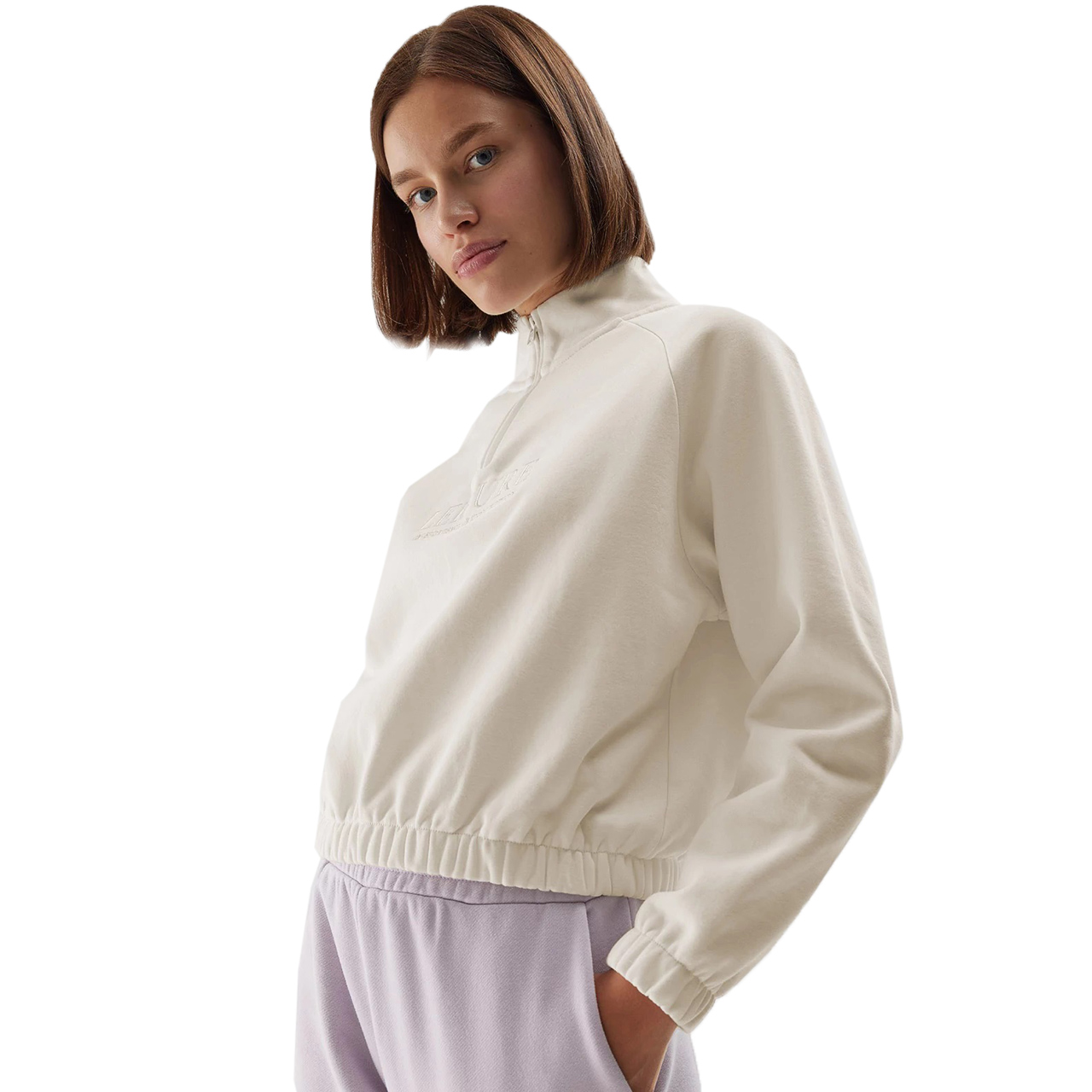 Bluza damska 4F F0718 beżowa 4FAW23TSWSF0718 – ujęcie 4