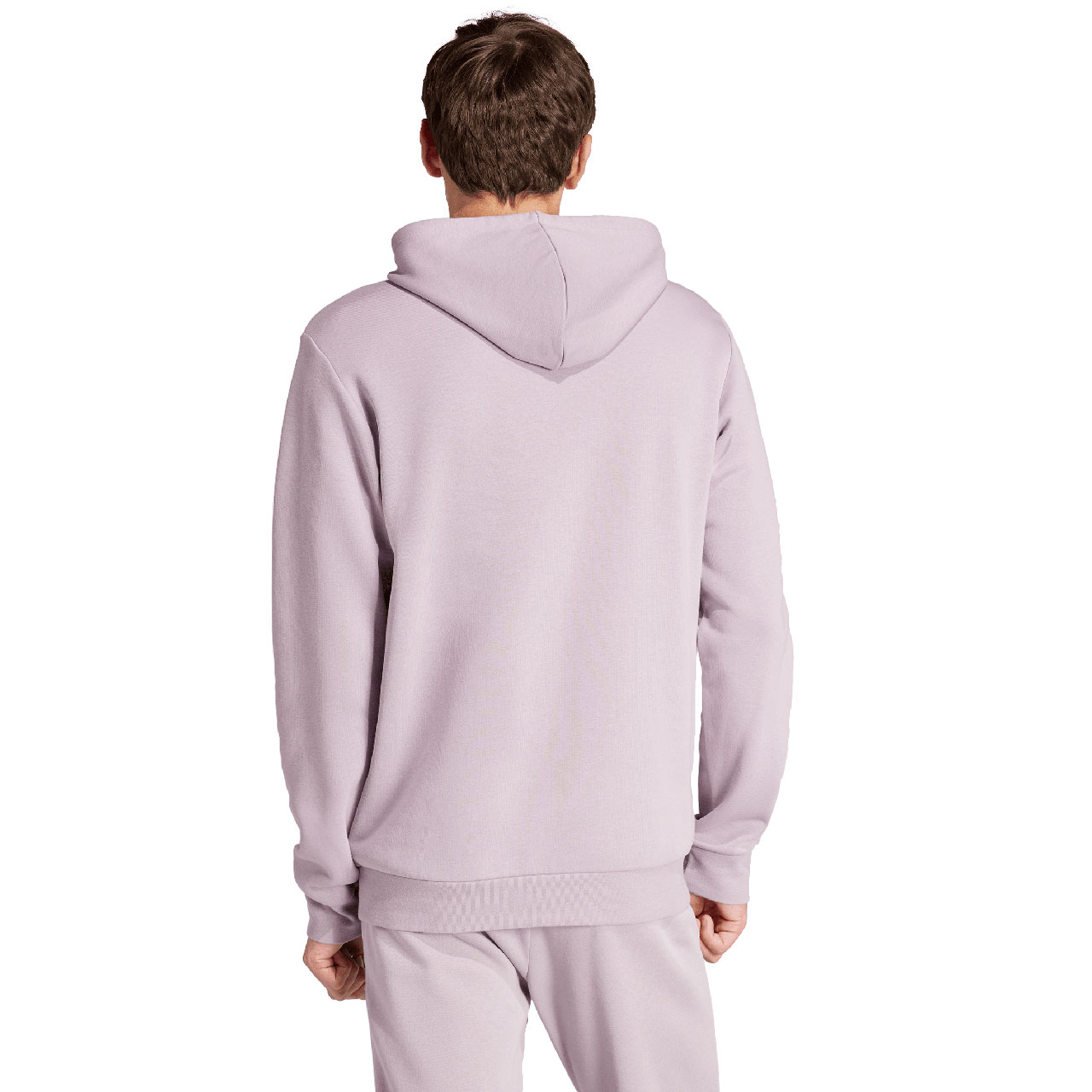 Bluza męska adidas Essentials Fleece Hoodie fioletowa – ujęcie 2