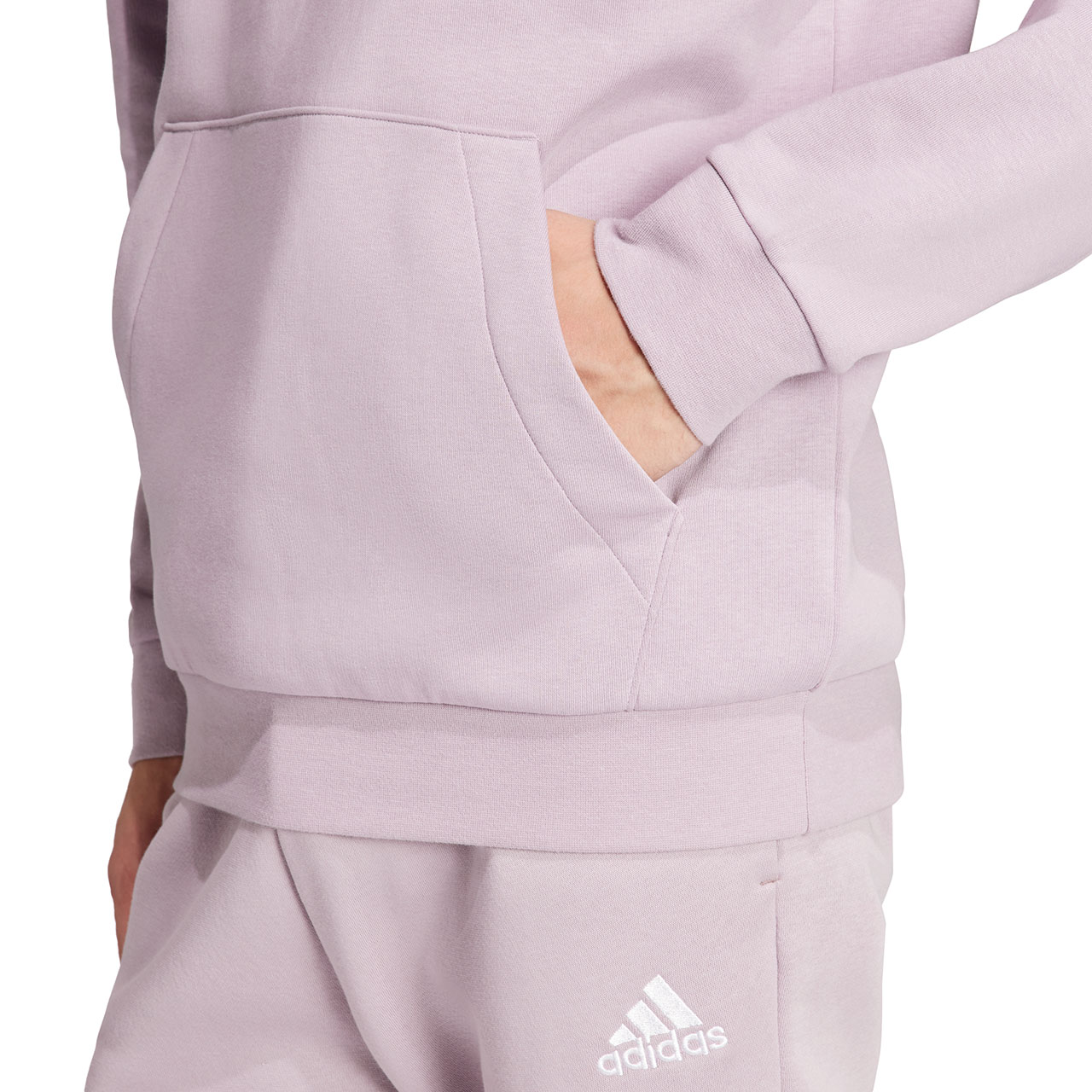 Bluza męska adidas Essentials Fleece Hoodie fioletowa – ujęcie 5