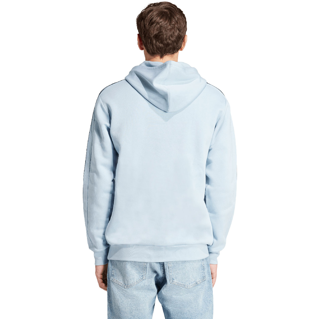 Bluza męska adidas Essentials Fleece 3-Stripes Hoodie niebieska – ujęcie 2