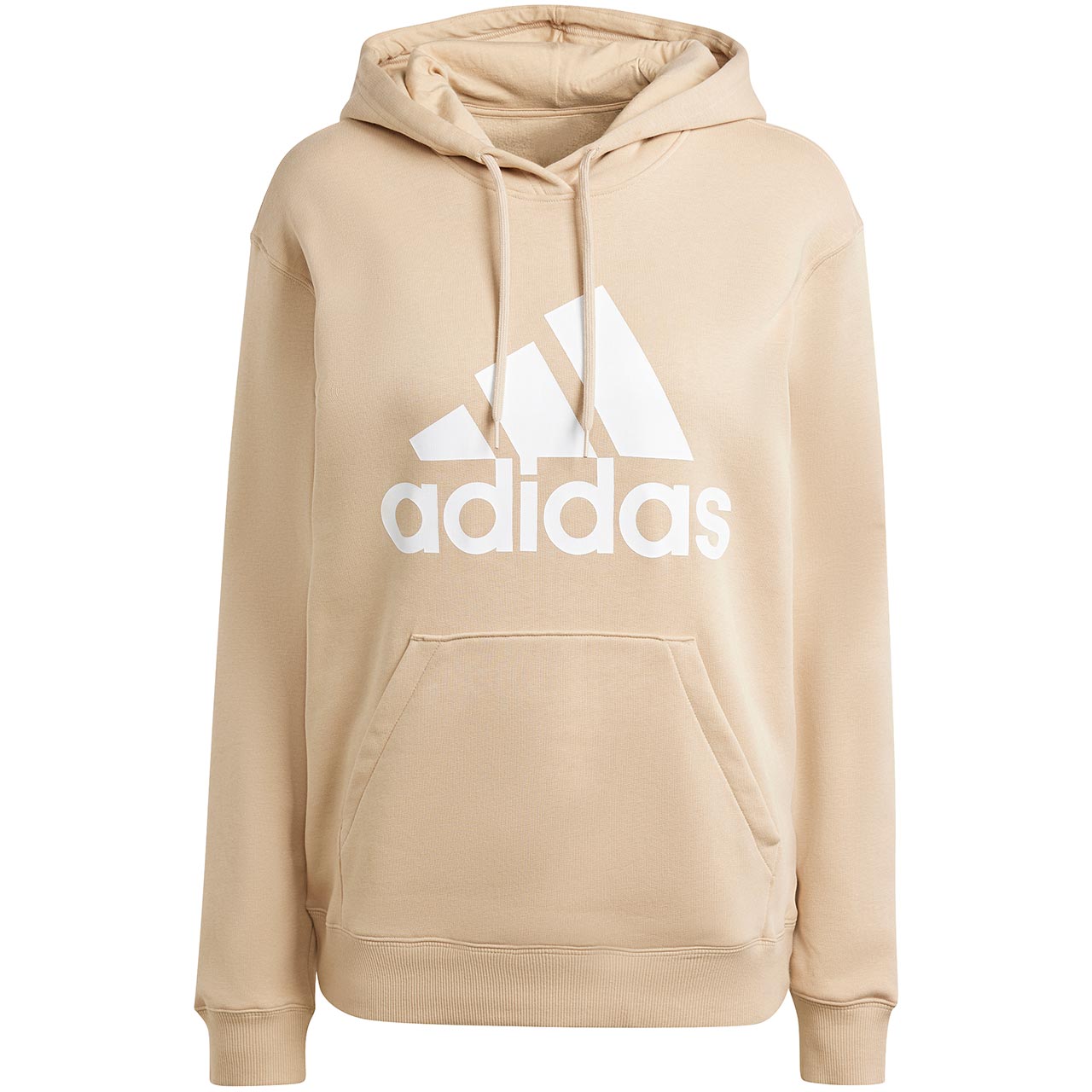 Bluza damska adidas Essentials Big Logo Regular Fleece Hoodie beżowa