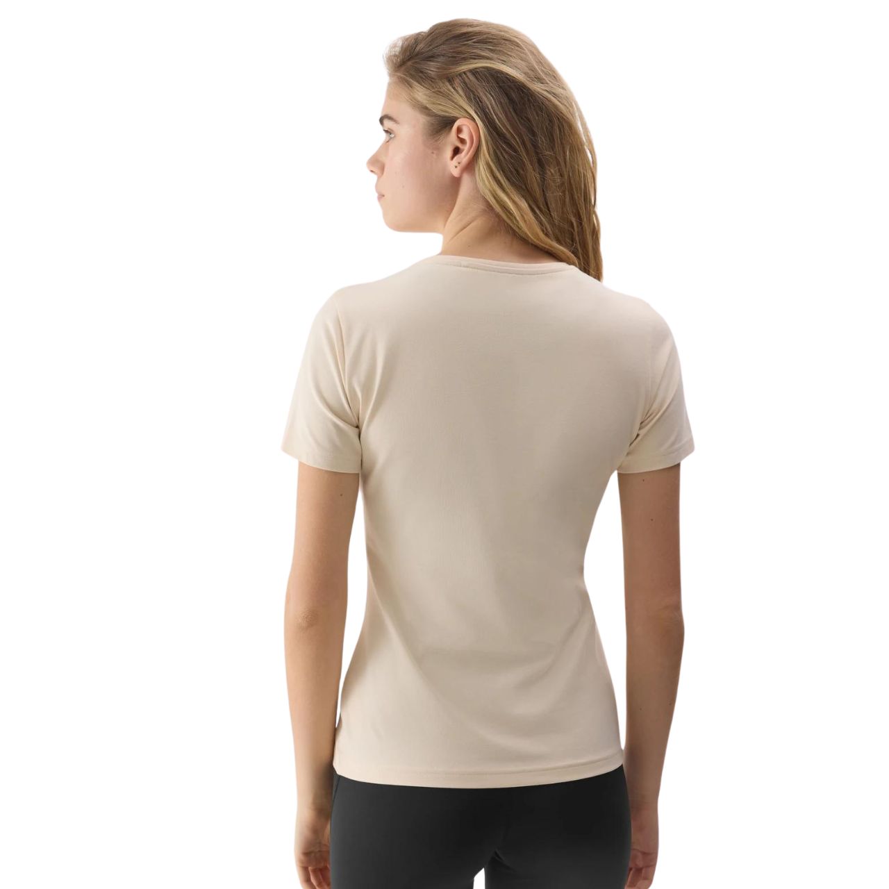 Koszulka damska 4F F1359 beżowa 4FWSS24TTSHF1359 – ujęcie 2