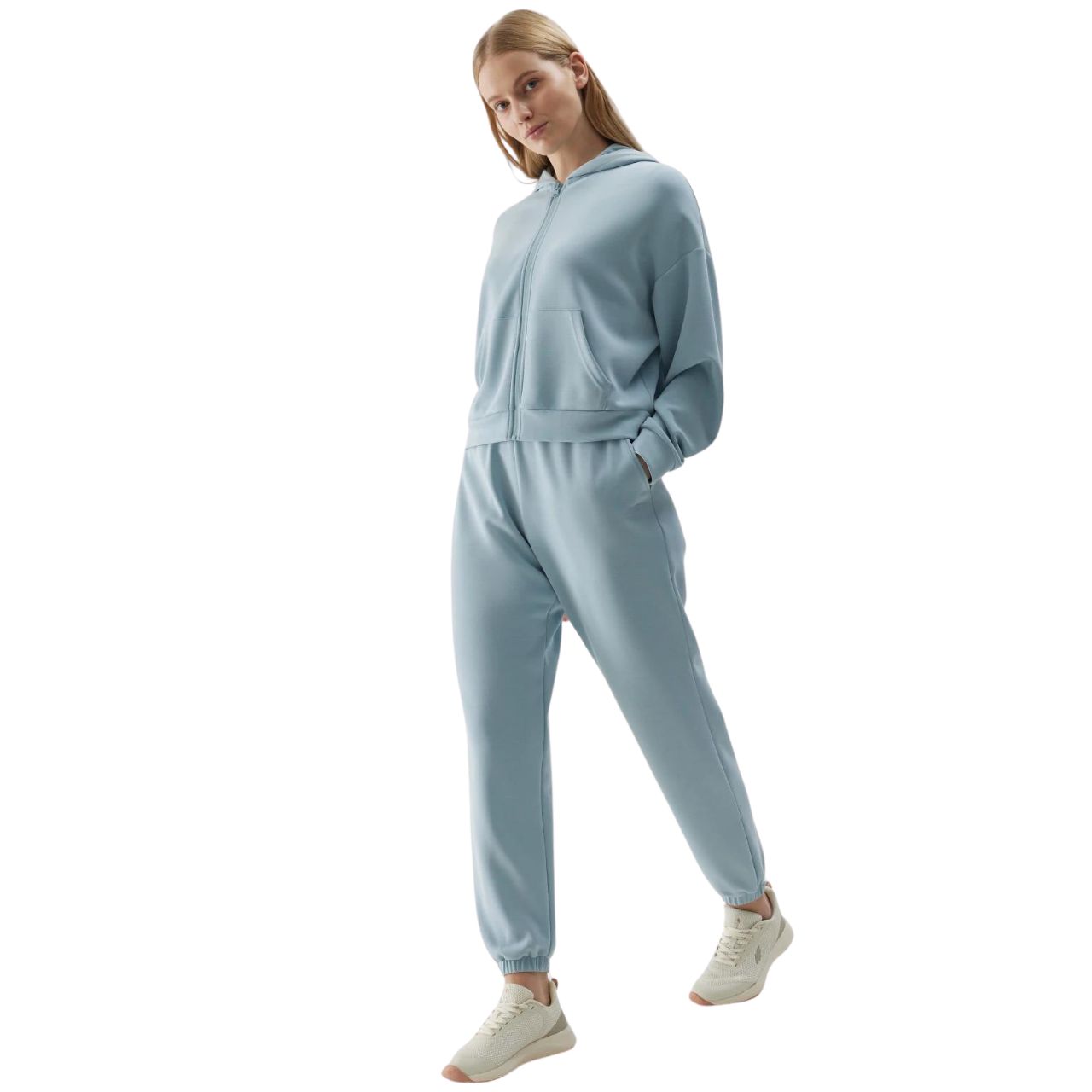 Bluza damska 4F F1002 jasny niebieski 4FWSS24TSWSF1002 – ujęcie 4