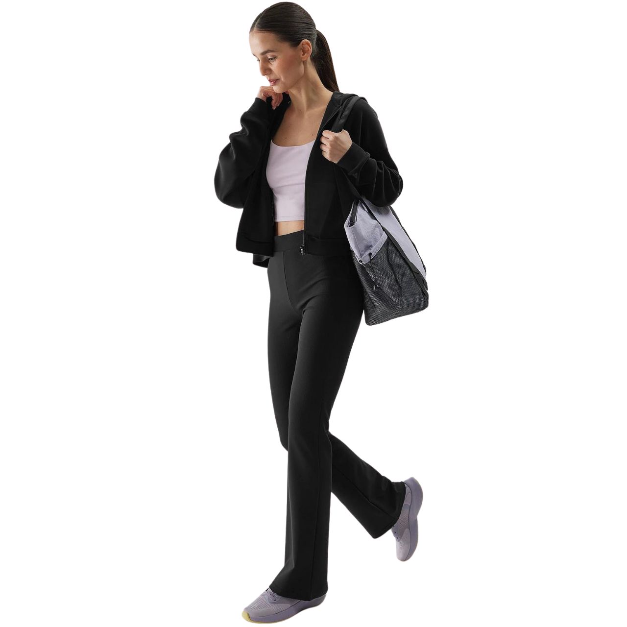 Bluza damska 4F F1002 głęboka czerń 4FWSS24TSWSF1002 – ujęcie 3