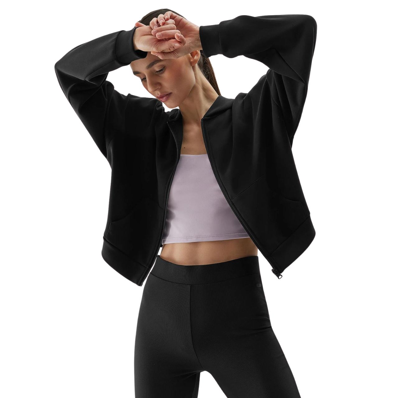 Bluza damska 4F F1002 głęboka czerń 4FWSS24TSWSF1002