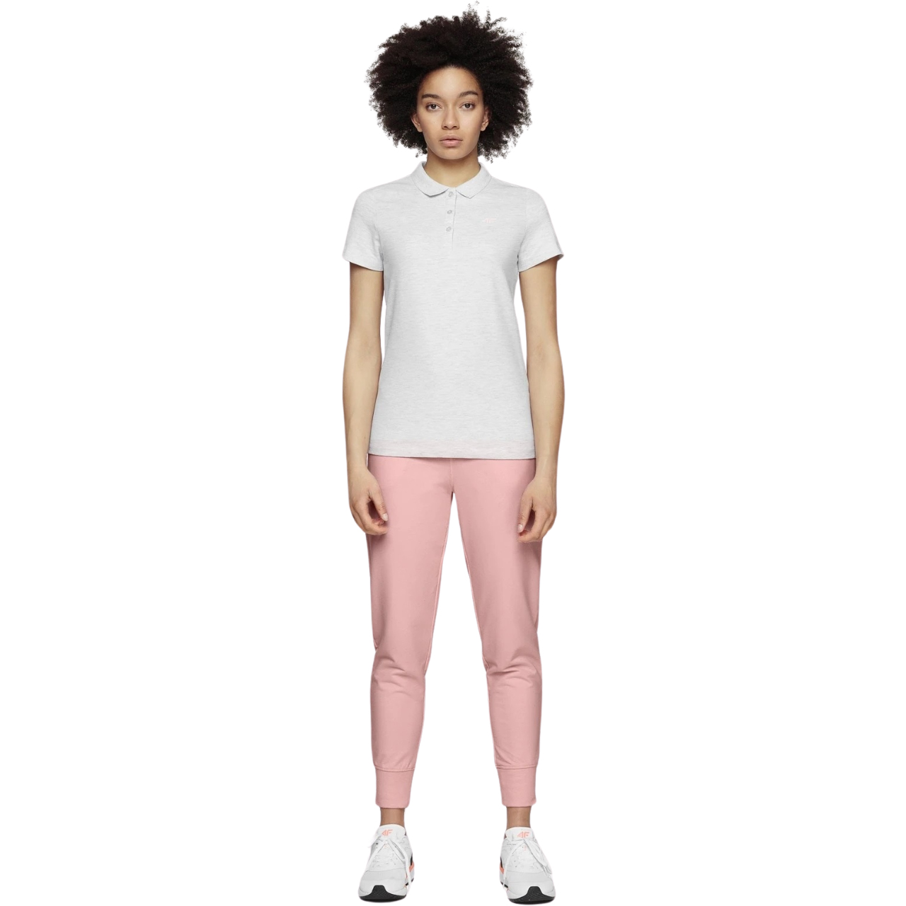 Koszulka damska 4F biały melanż NOSH4 TSD007 – ujęcie 4