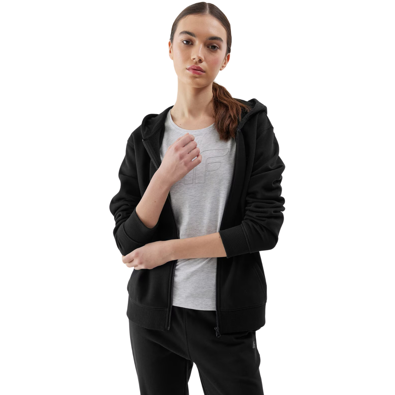 Bluza damska 4F F0956 głęboka czerń 4FWSS24TSWSF0956 – ujęcie 4