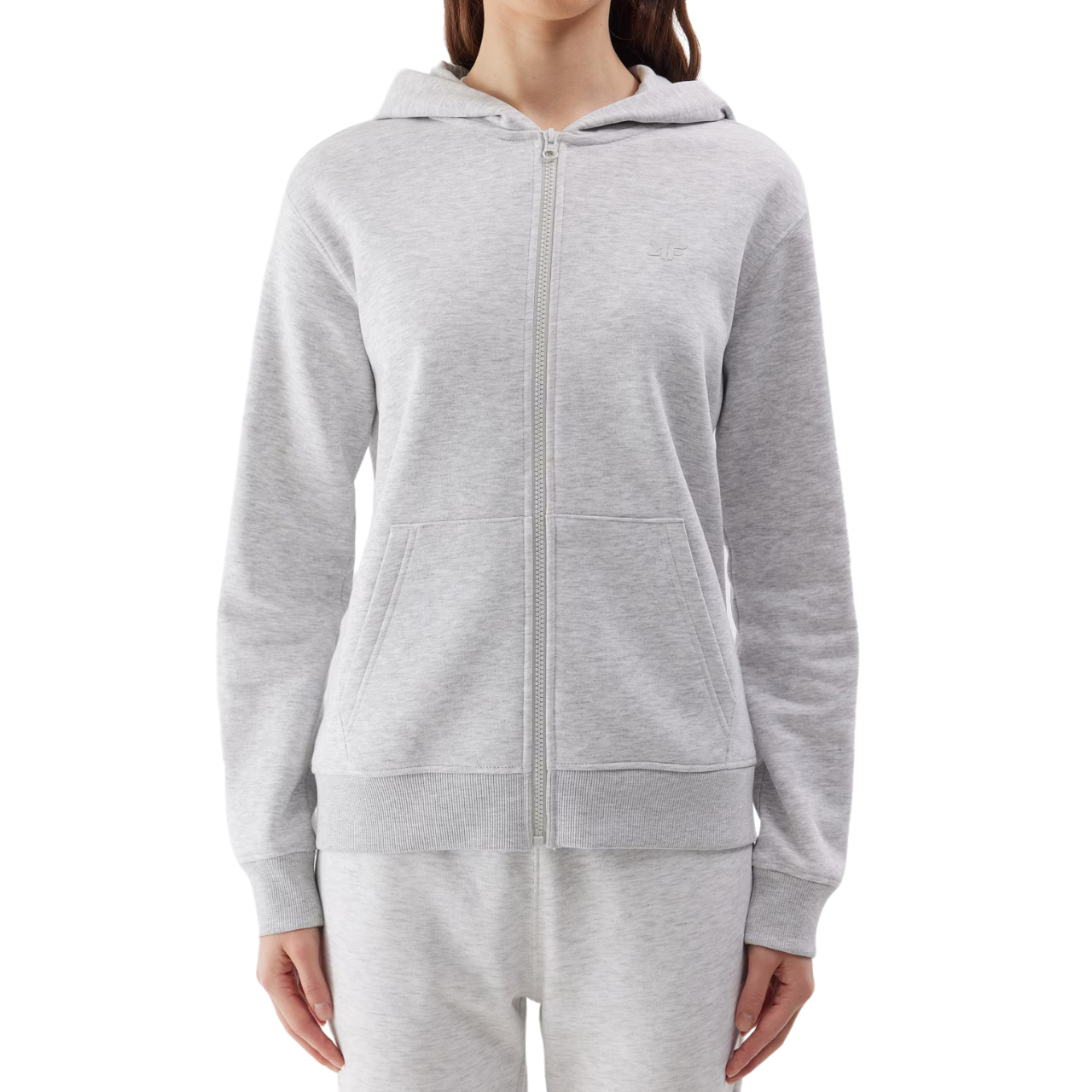 Bluza damska 4F F0956 chłodny jasny szary melanż 4FWSS24TSWSF0956 – ujęcie 5