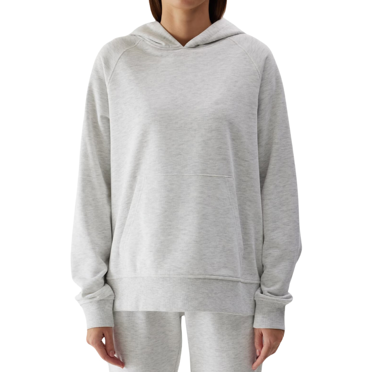 Bluza damska 4F F0955 chłodny jasny szary melanż 4FWSS24TSWSF0955 – ujęcie 4