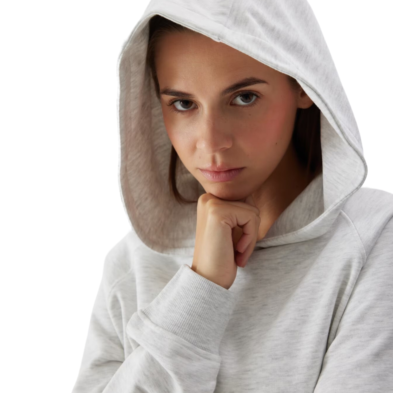 Bluza damska 4F F0955 chłodny jasny szary melanż 4FWSS24TSWSF0955 – ujęcie 5