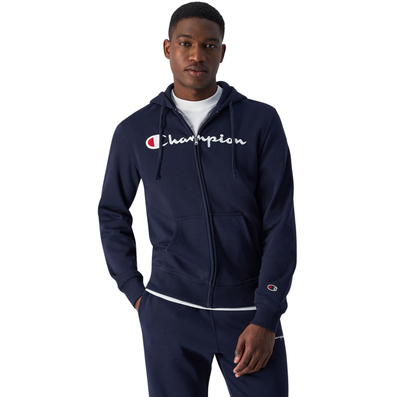 Bluza męska Champion Full Zip Hoodie granatowa