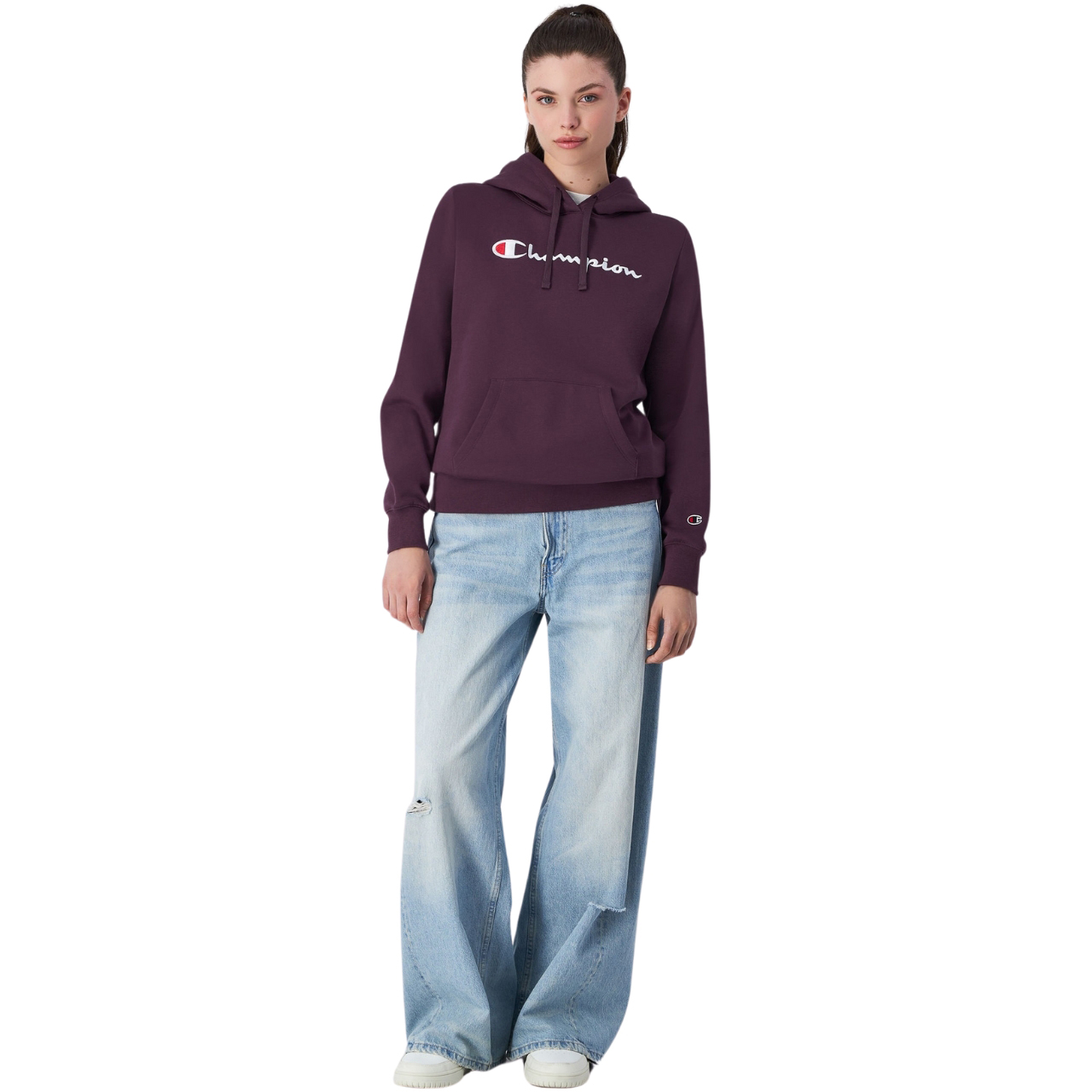 Bluza damska Champion Hooded fioletowa – ujęcie 4