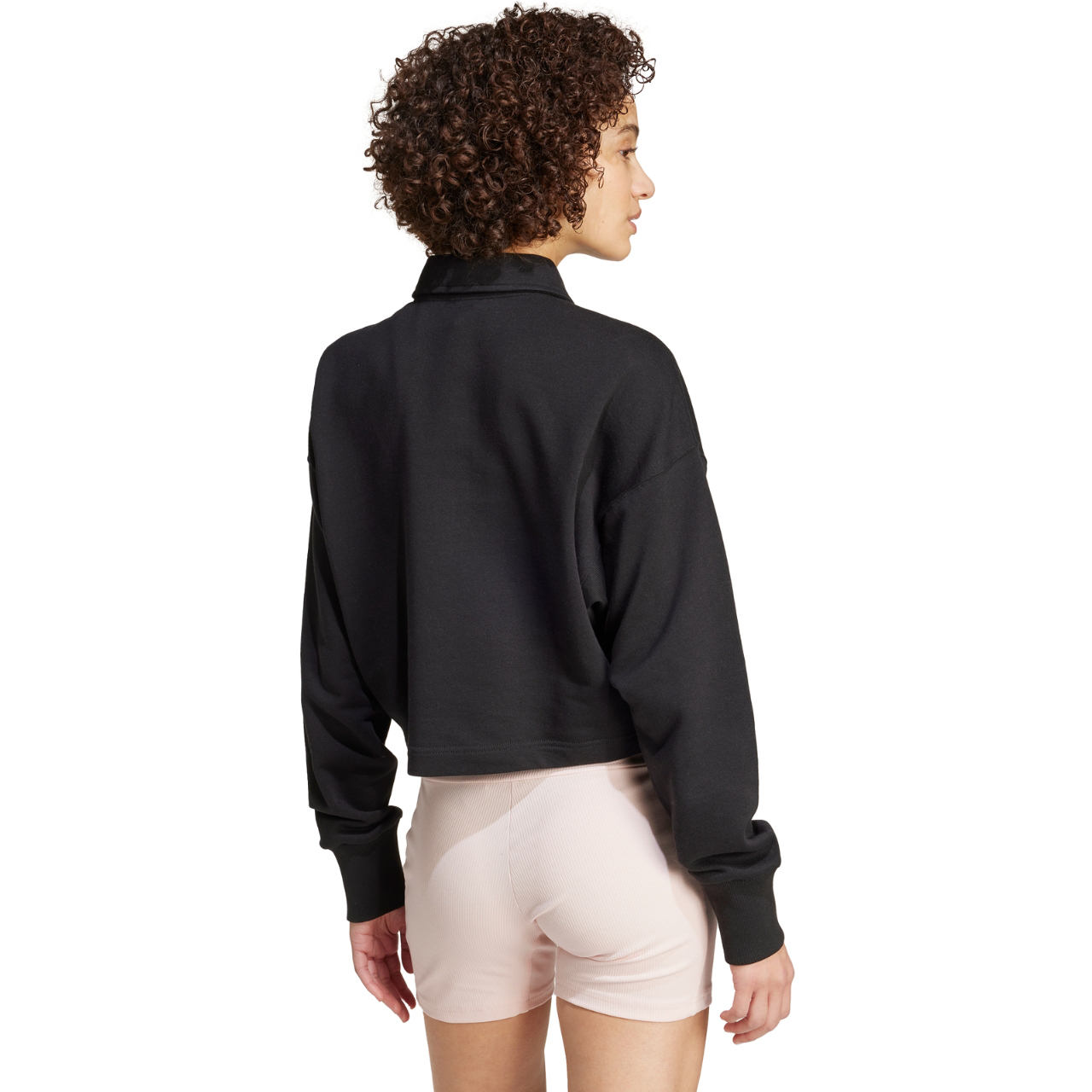 Bluza damska adidas ALL SZN French Terry Polo czarna – ujęcie 3