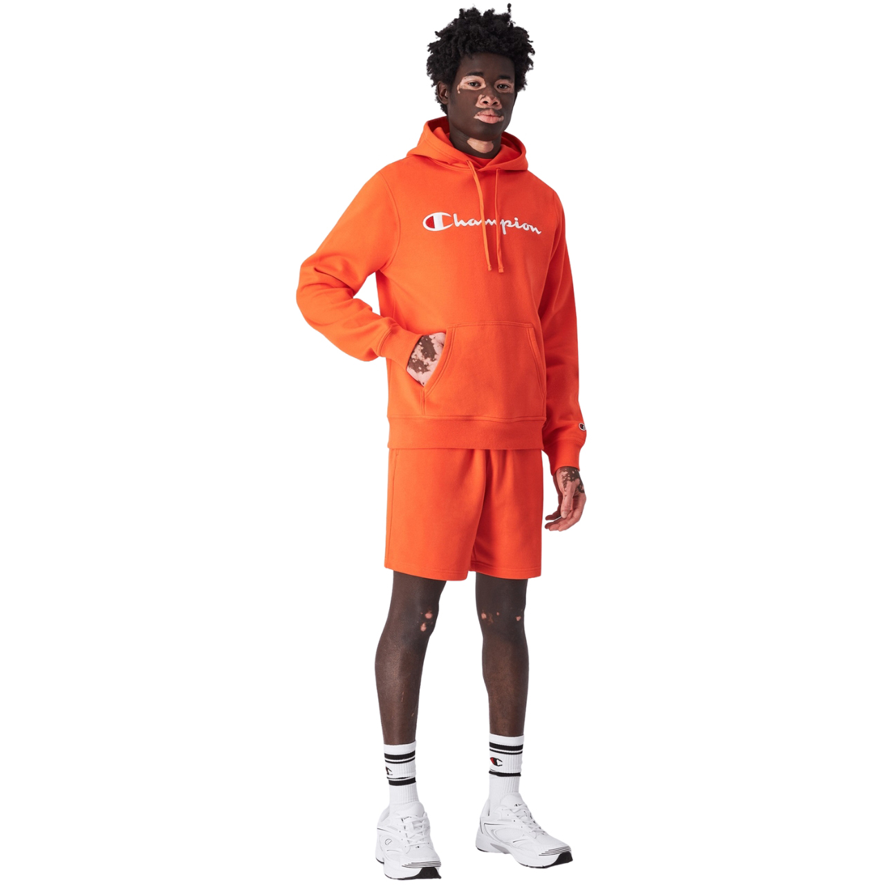 Bluza męska Champion Hooded pomarańczowa – ujęcie 3