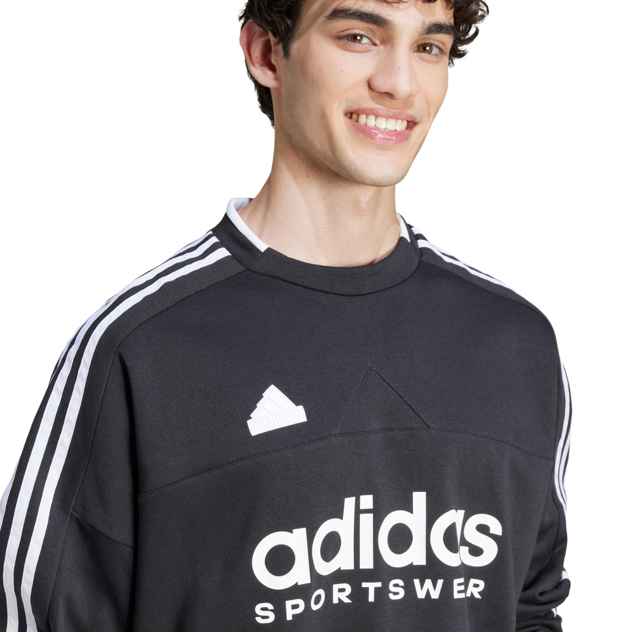 Bluza męska adidas House of Tiro Fleece czarno-biała – ujęcie 5