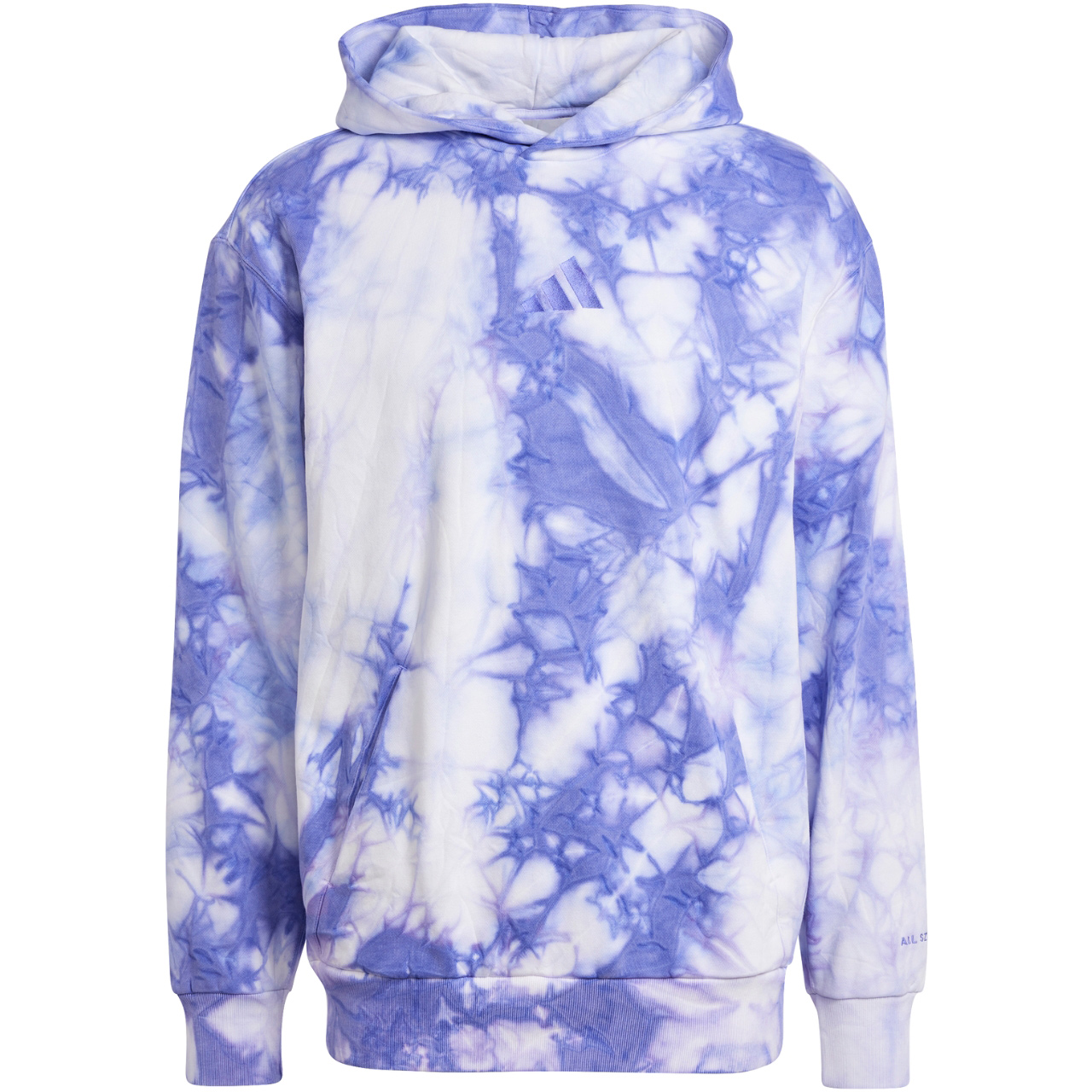 Bluza męska adidas ALL SZN Fleece Washed Hoodie niebiesko-biała – ujęcie 2