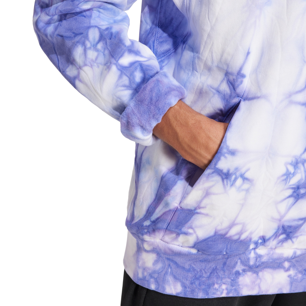 Bluza męska adidas ALL SZN Fleece Washed Hoodie niebiesko-biała – ujęcie 5