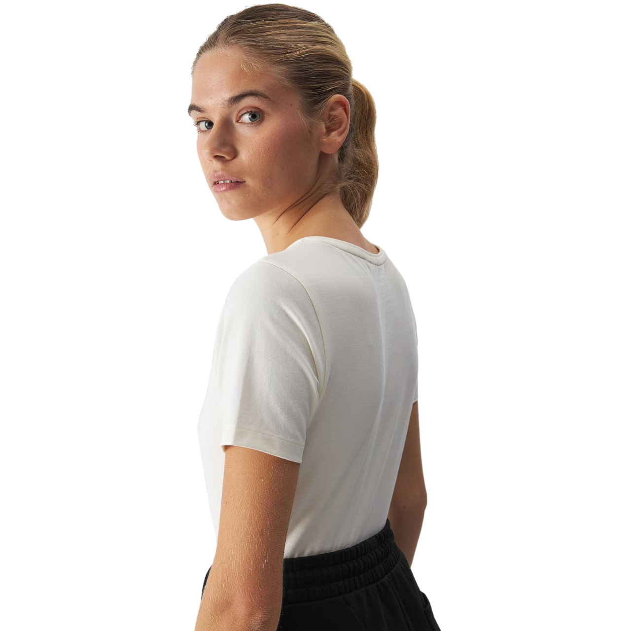 Koszulka damska 4F F1649 beżowa 4FWAW24TTSHF1649 – ujęcie 3