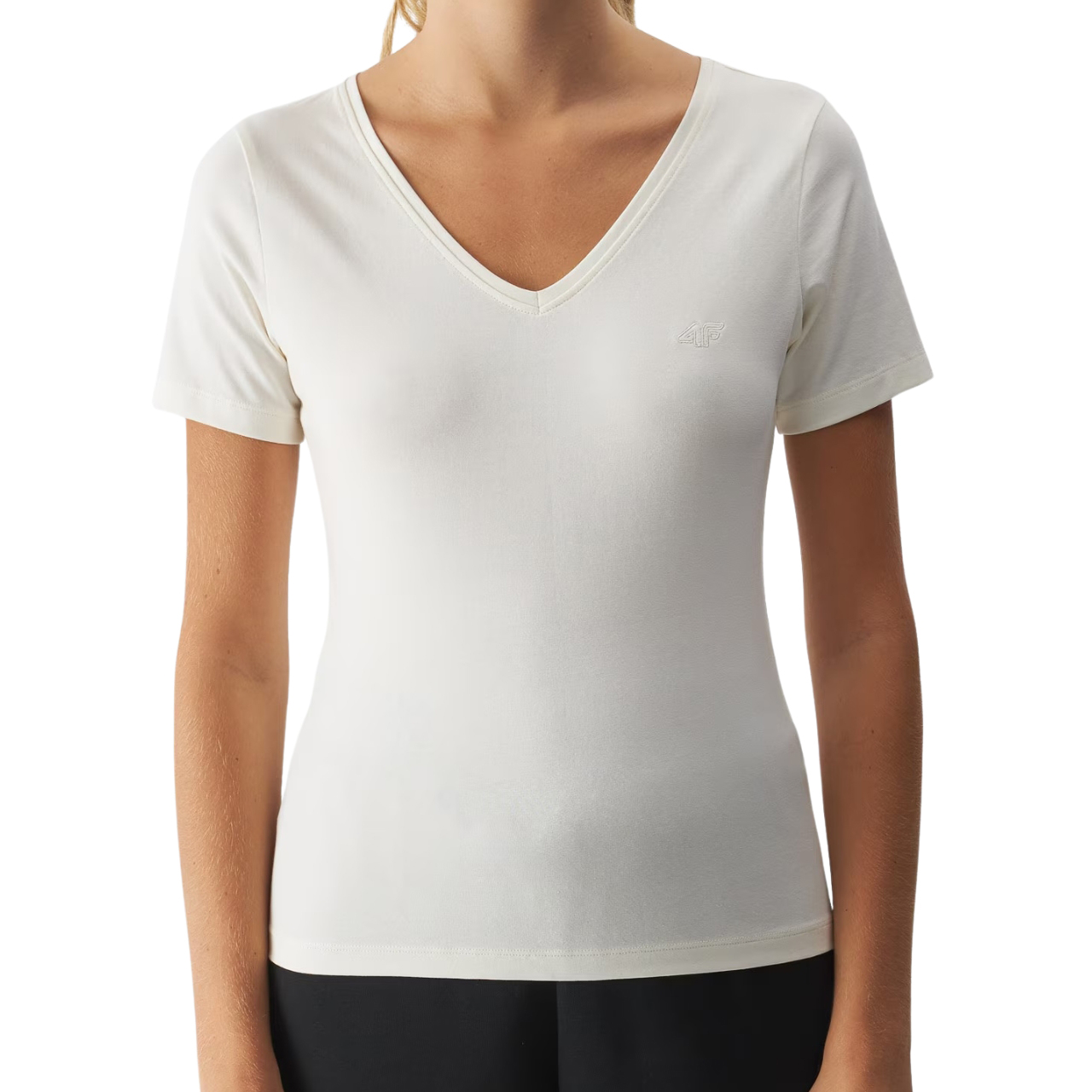 Koszulka damska 4F F1649 beżowa 4FWAW24TTSHF1649 – ujęcie 5