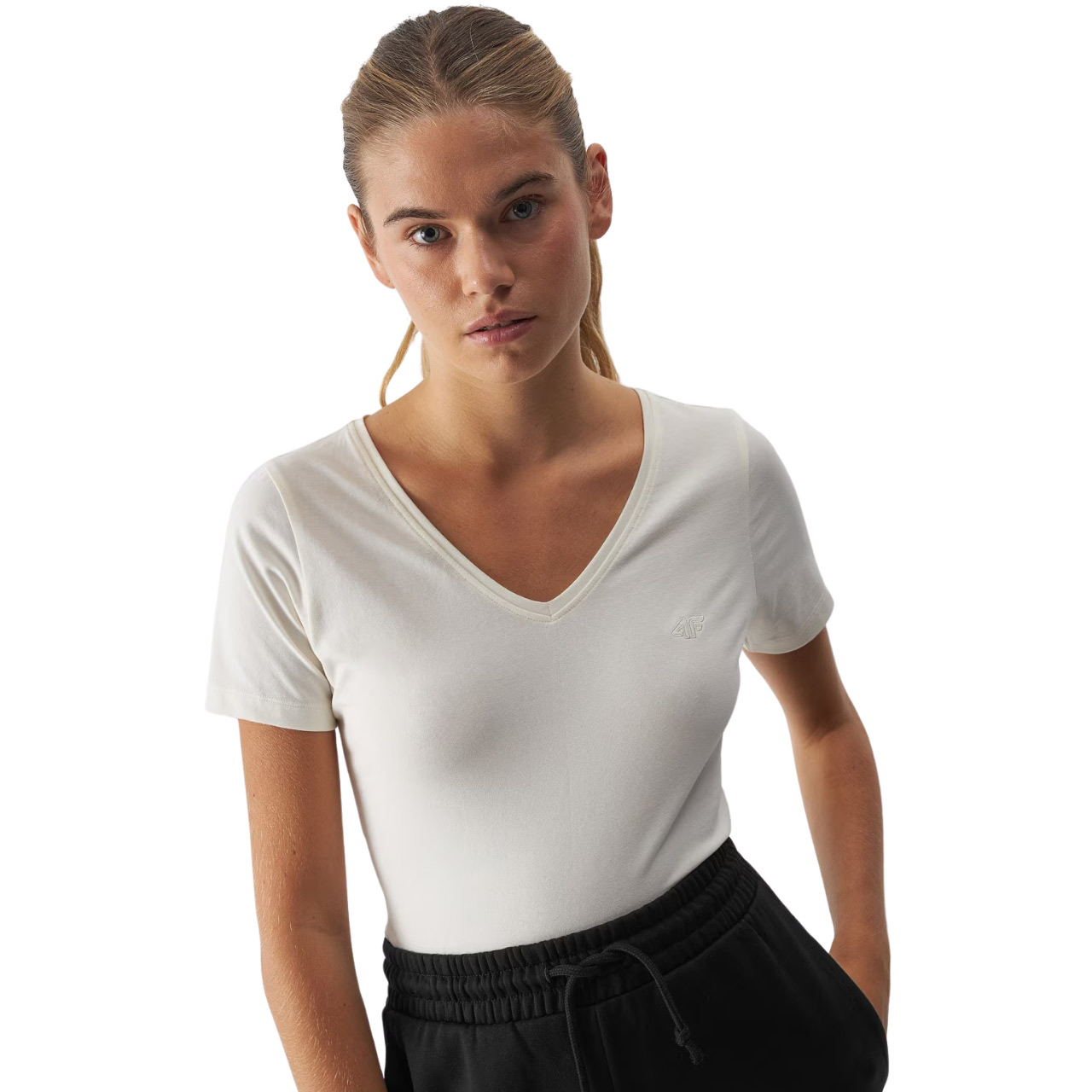 Koszulka damska 4F F1649 beżowa 4FWAW24TTSHF1649