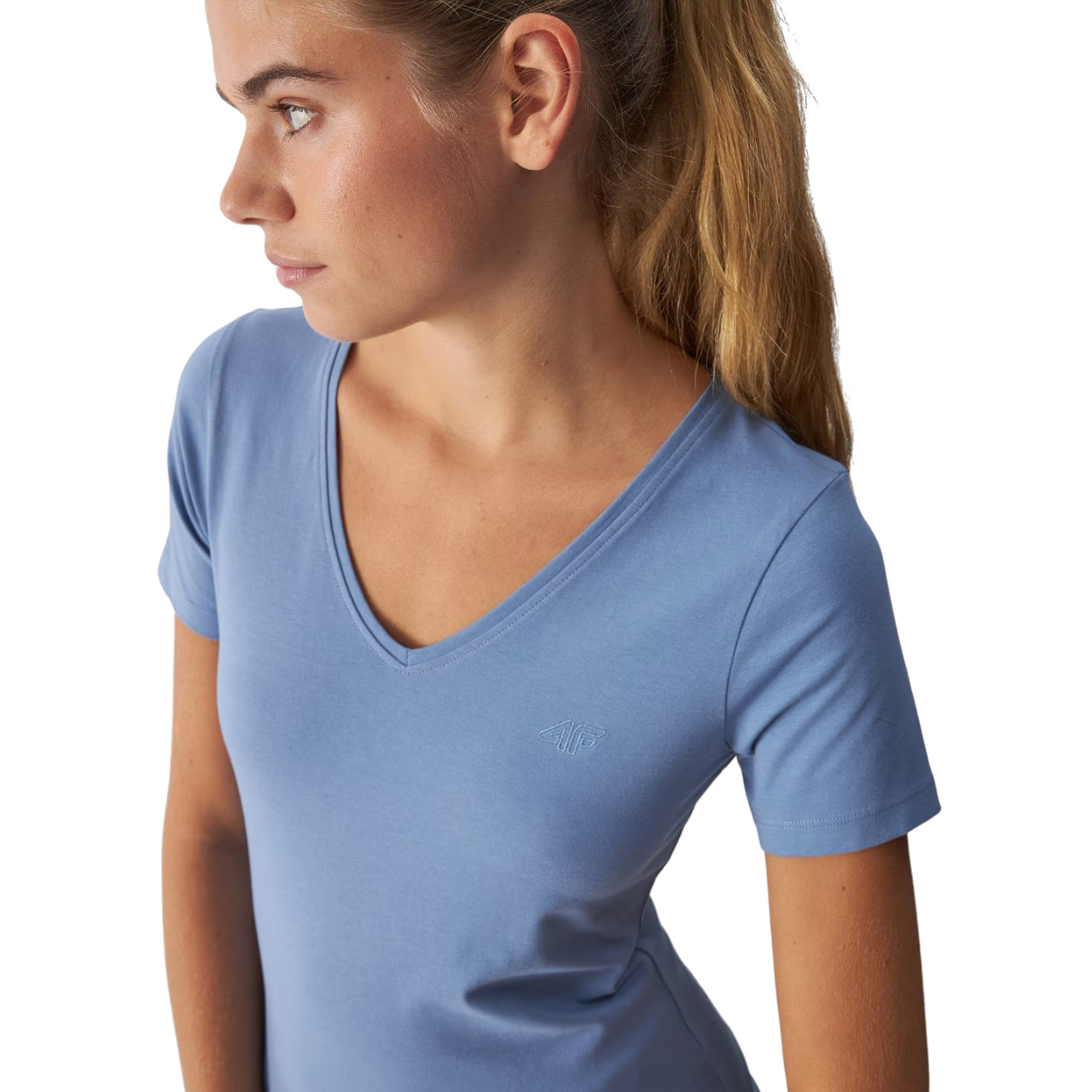 Koszulka damska 4F F1649 niebieska 4FWAW24TTSHF1649 – ujęcie 6