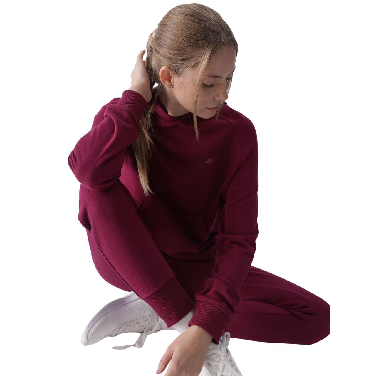 Bluza damska 4F F1468 fioletowa 4FWMM00TSWSF1468 – ujęcie 4