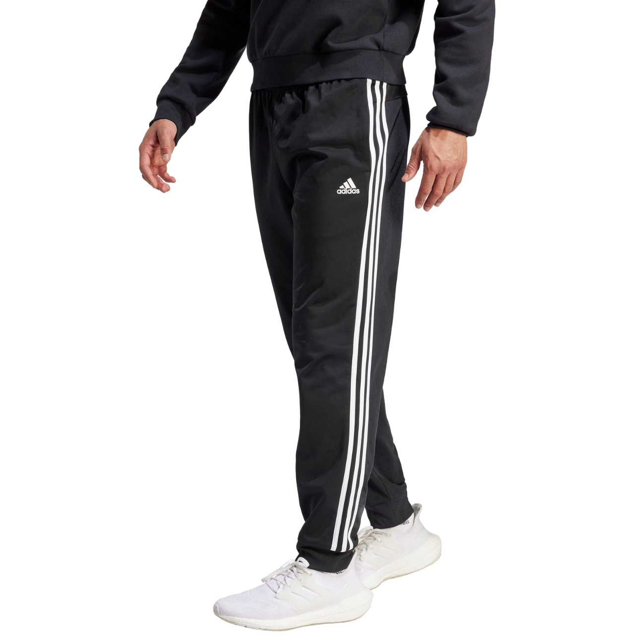 Spodnie męskie adidas Primegreen Essentials Warm-Up Tapered 3-Stripes Track czarne