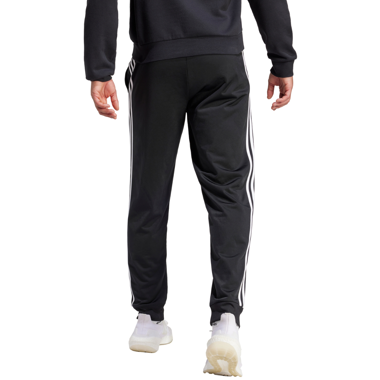 Spodnie męskie adidas Primegreen Essentials Warm-Up Tapered 3-Stripes Track czarne – ujęcie 2