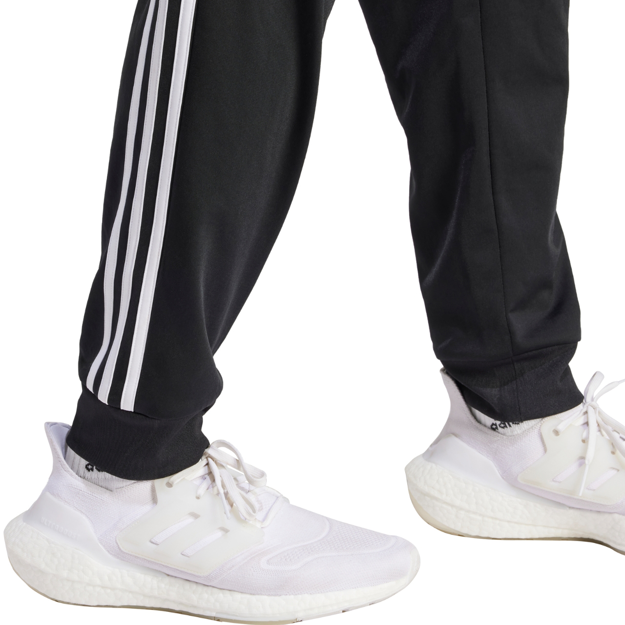 Spodnie męskie adidas Primegreen Essentials Warm-Up Tapered 3-Stripes Track czarne – ujęcie 5