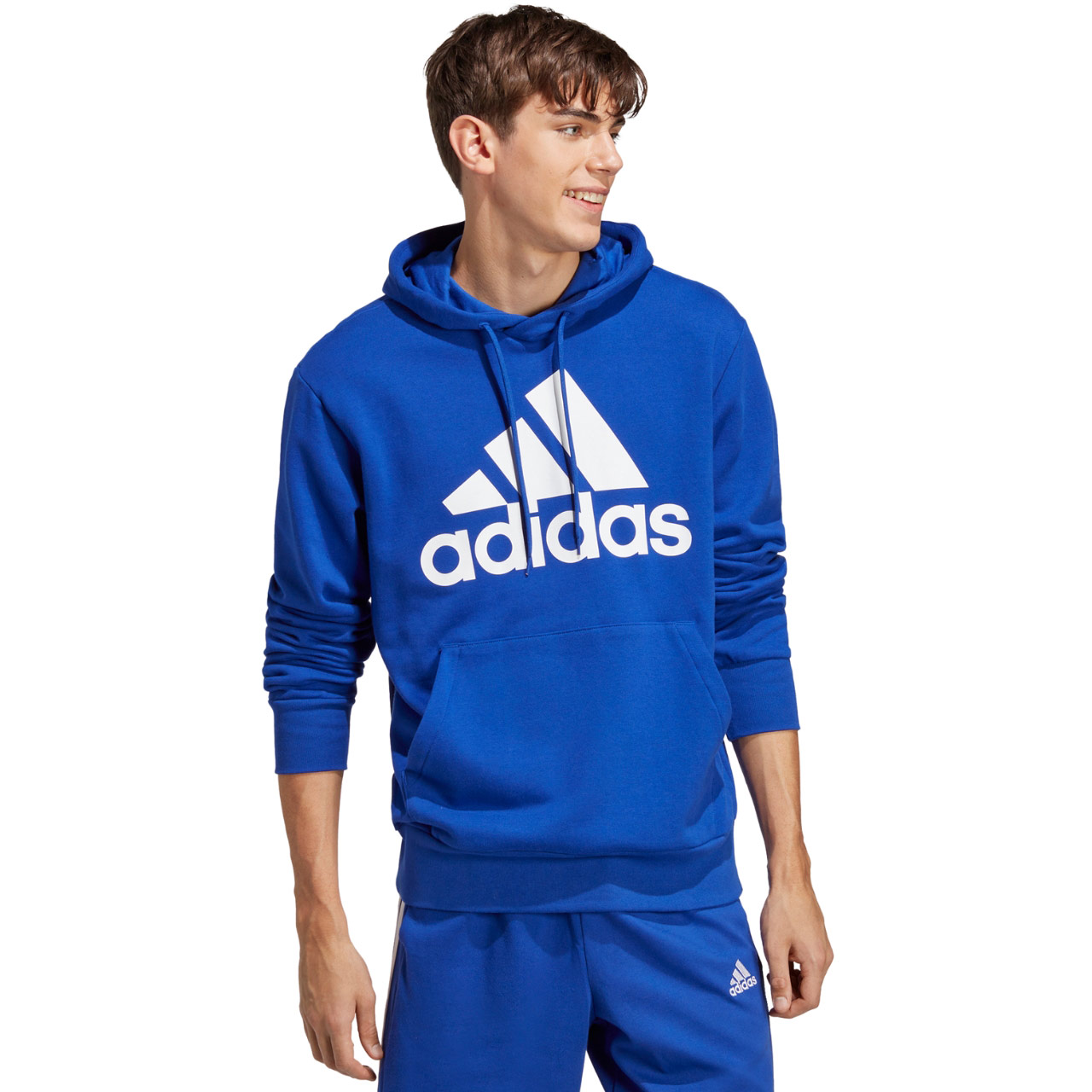 Bluza męska adidas Essentials French Terry Big Logo Hoodie niebieska